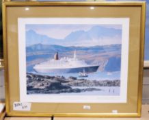 Gordan Bauwens (20th century) signed limited edition print titled ' Queen Elizabeth 2 -