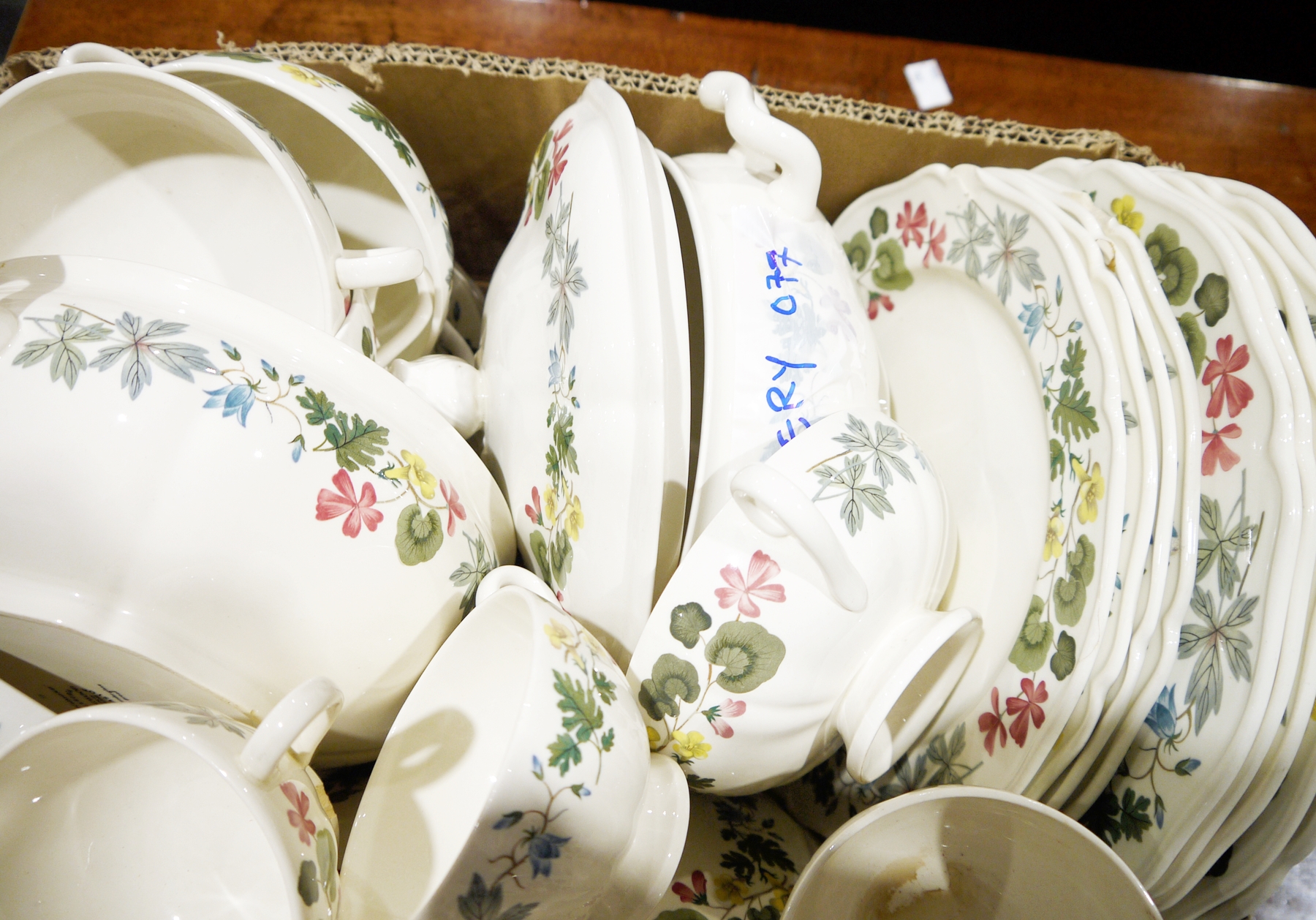 Wedgwood 'Richmond' part dinner service to include soup bowls, meat plates, side plates, platter, - Image 2 of 2