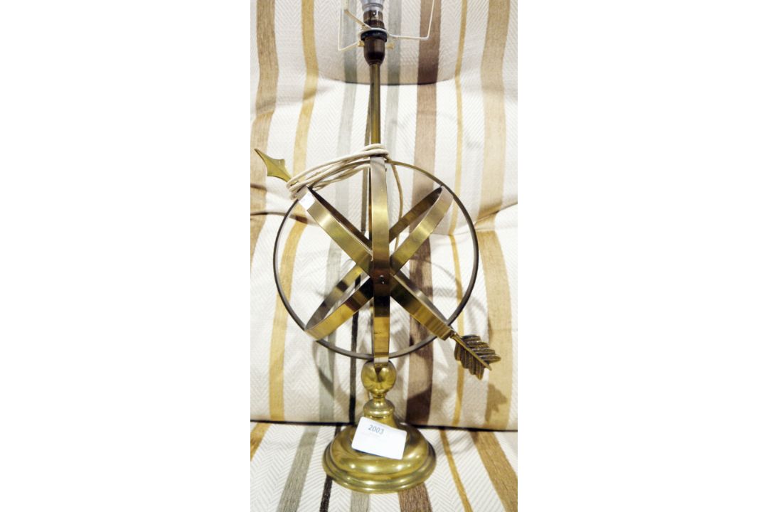 Table lamp in the form of an armillary sphere