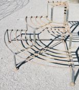 Vintage iron quarter-circle three tier plant stand, 121cm wide Condition Report Measures approx 63cm