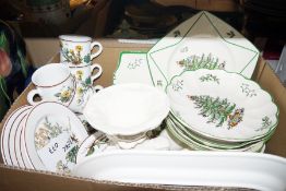 Spode 'Christmas Tree' ceramic bowls, plates, etc, Villeroy & Boch 'Botanica' six cups, six