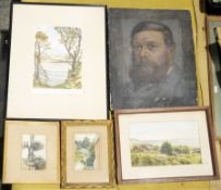 Late 19th / early 20th century oil on canvas portrait of a gentleman, collection of eight