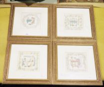 After Winifred Green (19th century) Four framed coloured prints of children and young girls at