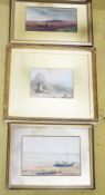 Collection of seven 19th and early 20th century watercolours being either landscapes or of sailing
