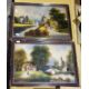 Two pairs of late 19th/early 20th century landscapes back-painted on glass (4) - Image 1 of 2