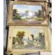 Two pairs of late 19th/early 20th century landscapes back-painted on glass (4) - Image 2 of 2