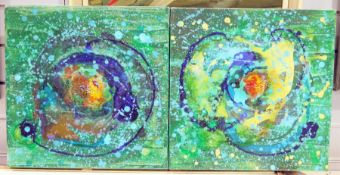 Rose Feller (aka Rozsa Szucs, Hungarian, b.1975), two oil paintings on canvas titled ' Just love him