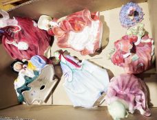 Collection of Royal Doulton figures of ladies, including: a small figure of Chloe, printed and