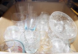 Assorted glassware to include a small comport, wines, etc (2 boxes)