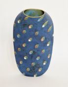 Elizabeth Fritsch (1940) stoneware vase, oval, ‘Blown Away, Moon Pocket Vase’, 28cm high  From the