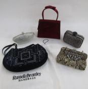 A Beverley Feldman for Russell and Bromley evening bag, python skin printed onto fabric with