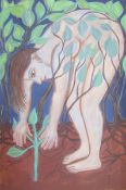 Eileen Cooper OBE, RA (1953) Oil on canvas “In Night Shade”, female nude with foliage, with Rabley