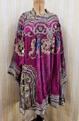 Chinese embroidered silk robe circa 1890, the  embroidered symbolism could be suggestive of '