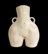 Anissa Kermiche 'Love Handles' white earthenware vase, marked to underside, 31cm high x 25cm wide