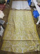 Fortuny fabric - 'Denedici Venice' - printed cotton - yellow on a cream ground, 4.5 metres approx