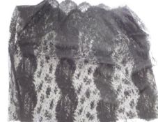 A Victorian black beaded half mourning collar with various piece of black lace, mainly pieces cut
