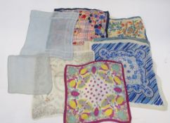 A large quantity of vintage and mid-century handkerchiefs and neck scarves in silk, cotton and