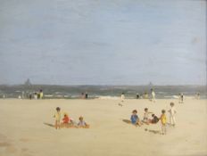 Campbell Archibald Mellon (1878-1955) Oil on board “Children on the Beach at Gorleston 1929”,