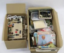 Collection of vintage buttons including faux-tortoiseshell, ebony, mother-of-pearl and others, a