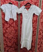 Various Victorian nightgowns, blouses to include a full petticoat, a broderie anglaise nightgown, an