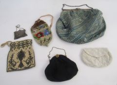 Collection of Late Victorian and early 20th century evening bags, including: a silver-plated
