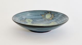 Tessa Fuchs (1936-2012) small modern studio pottery bowl decorated with a duck standing under the