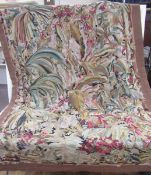 A large handmade tapestry rug or hanging - vibrant colours depicting a botanical tropical scene. 257