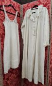 Three Victorian nightgowns to include lace and pin tuck detail, crochet bodice, a full sleeved and