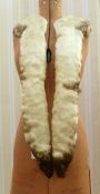 A Regency swansdown stole/pelerine , the feathers handstitched onto a course linen, padded and lined