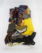 A large quantity of gentlemen's accessories to include cravats, ties, braces, silk handkerchiefs,