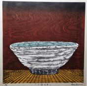 Nana Shiomi (1956) Two limited edition Japanese woodcuts “A Bowl Full of Water” and “Tea and Tea