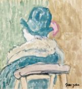 Gwen John (1876-1939) Gouache  Woman wearing a green cloche hat, 1920’s, from an exhibition June/