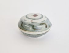 Bernard Leach (1887-1979) St Ives Pottery, a small lidded pot with cobalt blue rings and oxide
