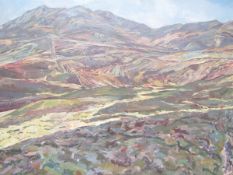 Henry Korda (British b.1957) Oil on canvas Landscape, moorland with hills beyond, signed lower