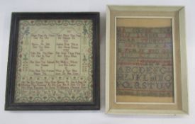 Late 18th century needlework sampler by Mary Grace, dated 1764, embroidered with a religious verse