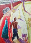 Sonia Lawson RA (1934-2023) Oil  “Pilgrims Way”, signed, Fosse Gallery label, 61cm x 43cm With Fosse