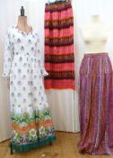 Late 1960's/early 70's cotton maxi dress labelled 'Fashioned by Alexander Clare', empire waist