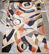 Nourison Abstract Collection rug in cream, grey, brown, orange, peach and green, 178cm x 117cm