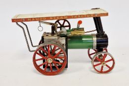 Mamod live steam TE1A steam tractor, green livery with red wheel spokes, 26cm long