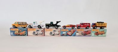 Six boxed Matchbox Superfast 75 series diecast model cars to include No.66 Ford Transit, 2 X No.66