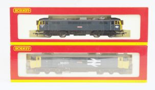 Two Hornby model railways OO gauge locomotives, R2772 BR blue Bo-Bo electric Class 87 Britannia '
