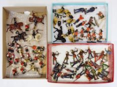 Collection of approximately 62 Britain's and others cast metal figures including 4 Britain's