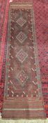 Meshwani hand knotted woollen runner, 235cm x 55cm