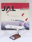 One World 1:200 scale Japan Airlines JAL Boeing 777-246/ER diecast model aircraft, boxed