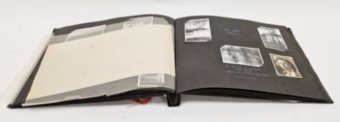 1940's photograph album containing black and white,  mainly foreign scene, photographs, including