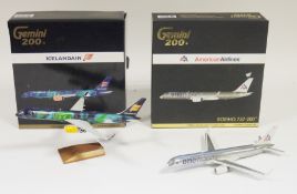 Two Gemini Jets - Gemini 200 1:200 scale die-cast aircraft model American Airlines Boeing 757-200,