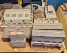 A quantity of Bachmann 00 gauge model railway buildings to include locomotive shed, buildings and