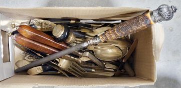 Collection of South East Asian bronze and wooden handled cutlery including nut crackers and
