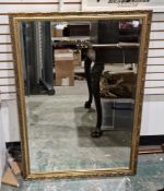 Modern gilt framed mirror with bevelled edge, 99cm x 88cm