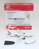 Eagle 1:200 scale limited edition British Airways Boeing 777-200ER diecast model aircraft,